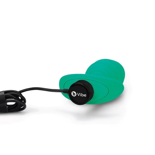 b-Vibe Twist Vibrating Silicone Anal Plug Green | thevibed.com