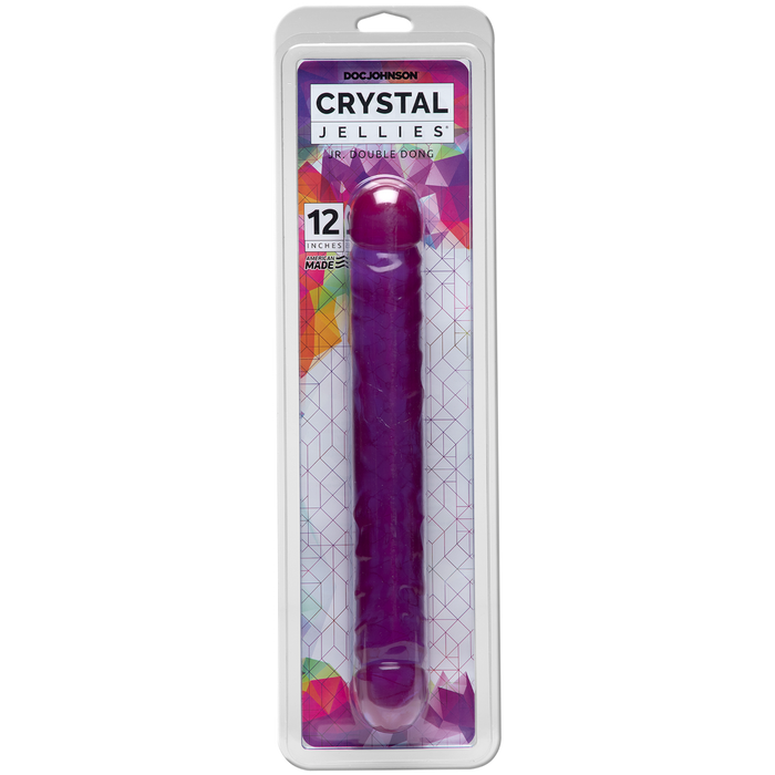 Doc Johnson Crystal Jellies 12" Double Dong Jr. | thevibed.com