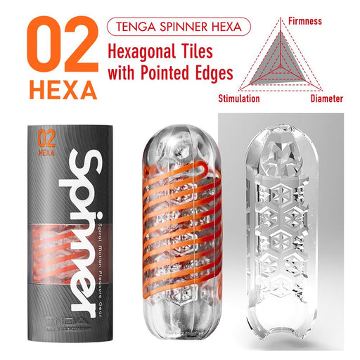Tenga SPINNER Series 02 Hexa Spiral Motion Pleasure Gear Stroker | thevibed.com