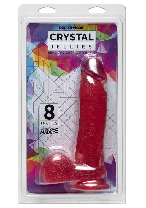 Doc Johnson Crystal Jellies 8" Suction Cup Realistic Cock with Balls | thevibed.com