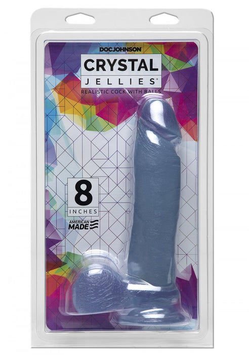 Doc Johnson Crystal Jellies 8" Suction Cup Realistic Cock with Balls | thevibed.com