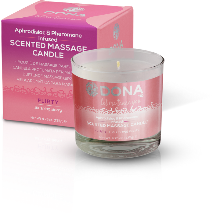 DONA by JO Pheromone-Infused Soy Massage Candle Flirty Scented | thevibed.com