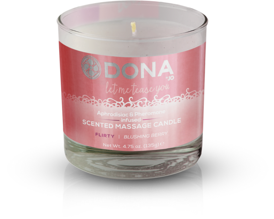DONA by JO Pheromone-Infused Soy Massage Candle Flirty Scented | thevibed.com