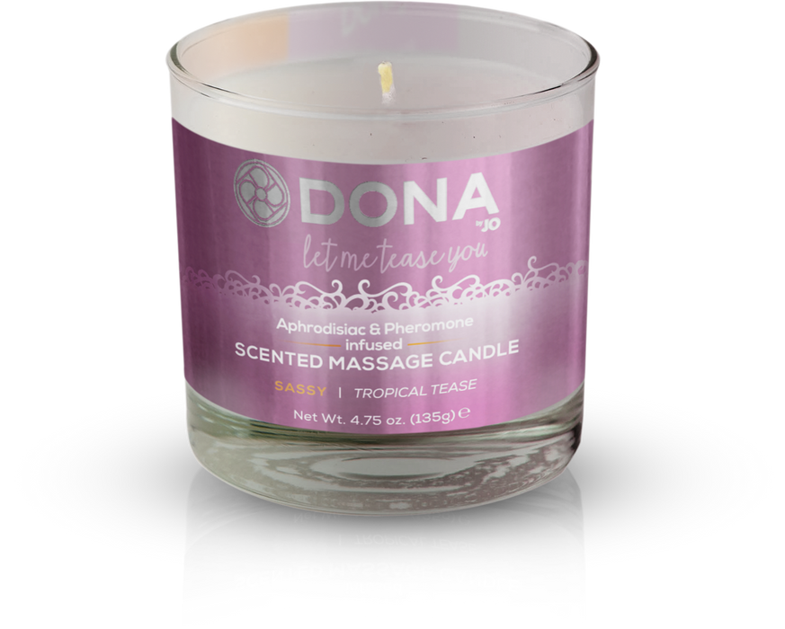 DONA by JO Pheromone-Infused Soy Massage Candle Sassy Scented | thevibed.com
