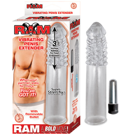 Ram Vibrating Penis Extender - Clear