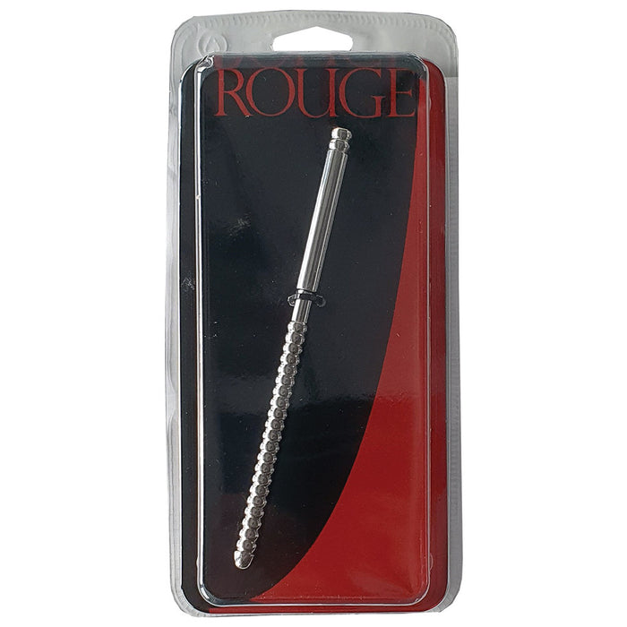 Rouge Stainless Steel Ribbed Solid Urethral Probe - 16.5 cm Long
