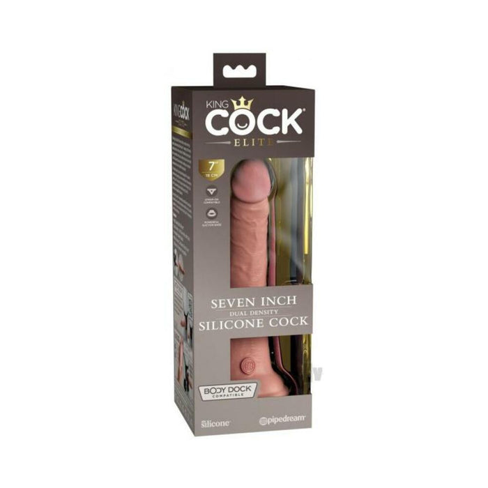 King Cock Elite Silicone Dual-density Cock 7 In. Light | thevibed.com