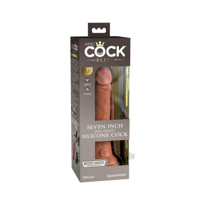 King Cock Elite Silicone Dual-density Cock 7 In. Tan | thevibed.com