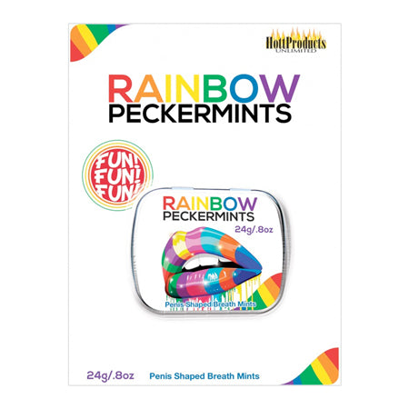 Rainbow Pecker Shape Candies in Tin-Carded