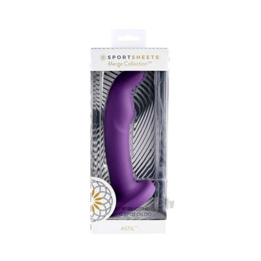 Merge Astil 8 In. Suction Cup G-spot Dildo Purple | thevibed.com