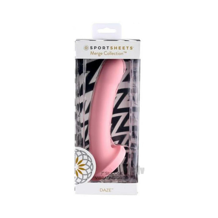 Merge Daze 7 In. Vibrating Dildo Pink | thevibed.com
