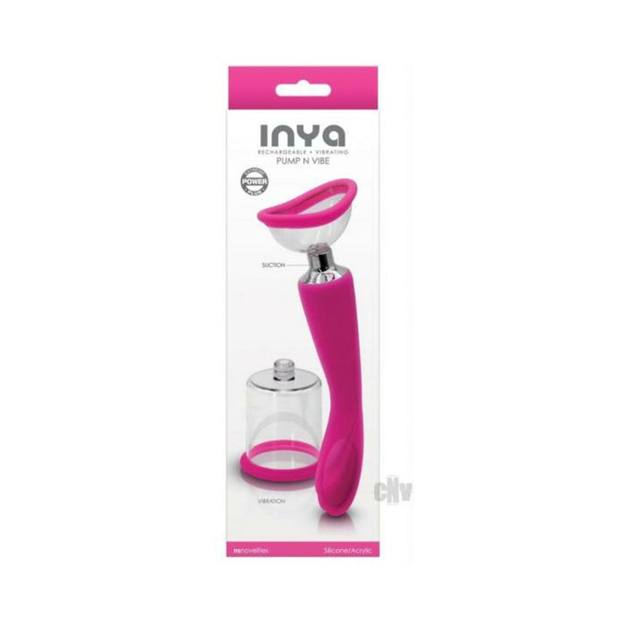 Inya Pump And Vibe With Interchangeable Suction Cups - Pink | thevibed.com