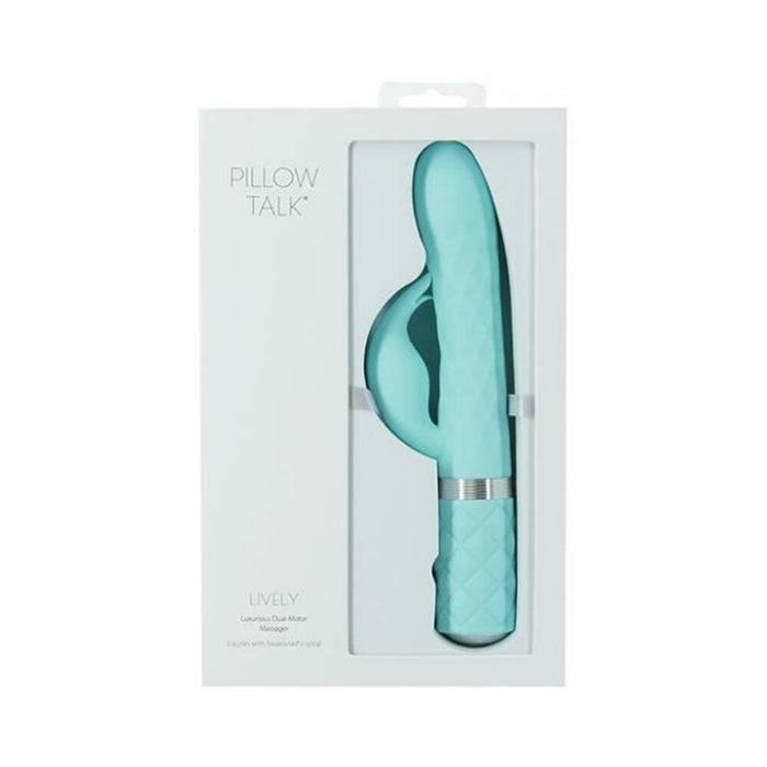 Pillow Talk Lively Dual Stimulator Teal | thevibed.com