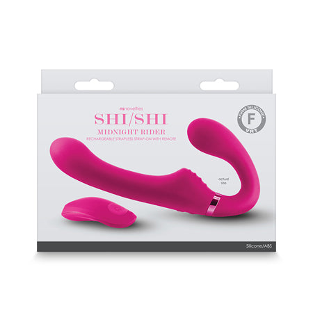 ShiShi Midnight Rider Rechargeable Strapless Strap on w/Remote - Pink