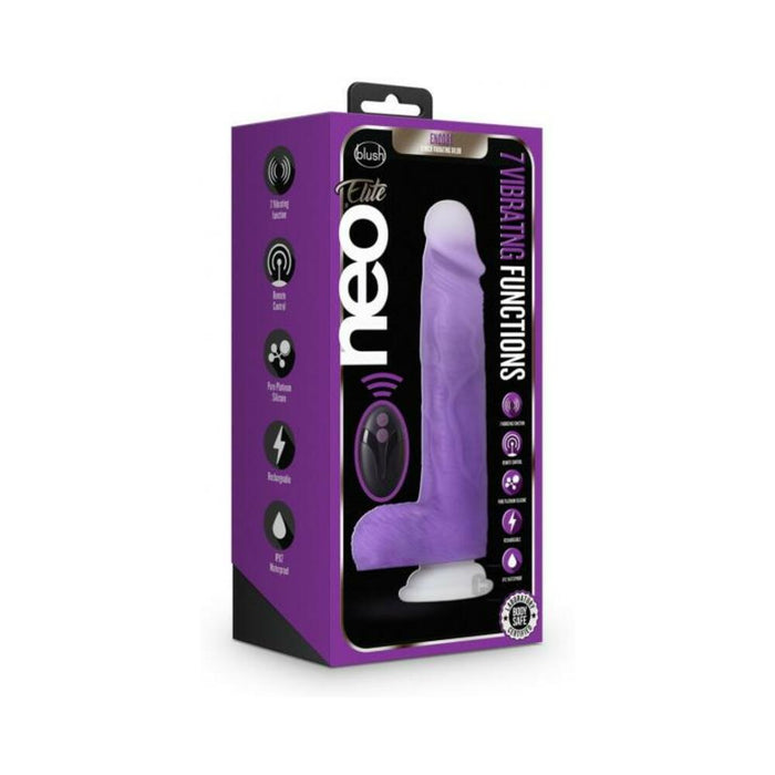 Neo Elite - Encore - 8-inch Vibrating Dildo - Purple | thevibed.com