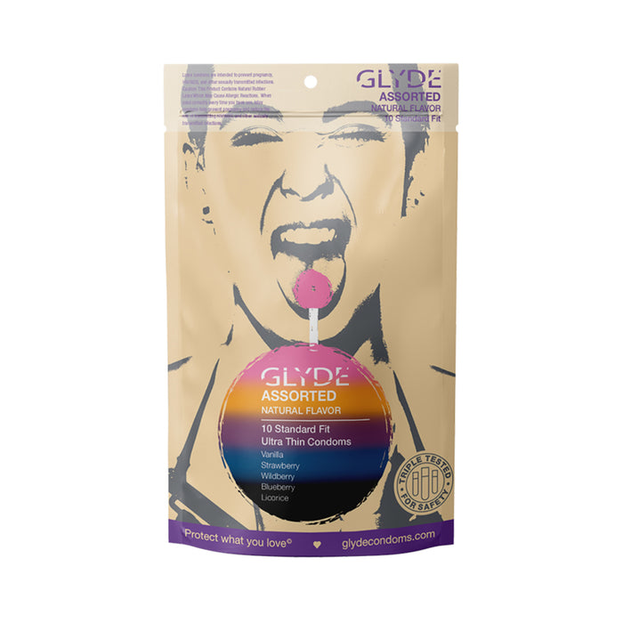 Glyde Ultra Natural Flavor Condom 10pk Asst | thevibed.com
