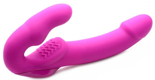 XR Brands Strap-U Evoke Super-Charged Rechargeable Vibrating Strapless Strap-On Dildo | thevibed.com