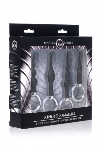 XR Brands Master Series 4pc Silicone Anal Ringed Rimmer Set | thevibed.com