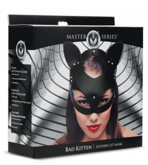 XR Brands Master Series Bad Kitten Leather Cat Mask | thevibed.com