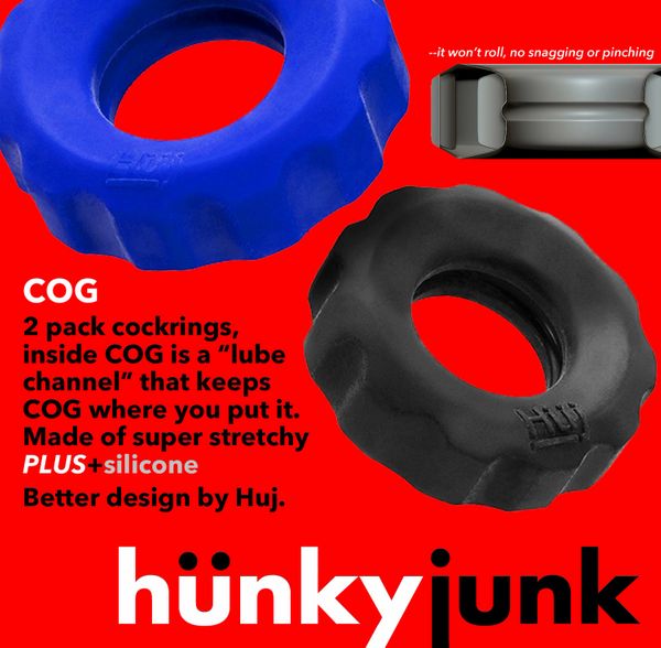 Hunkyjunk COG Hefty Cock Ring 2 Pack | thevibed.com