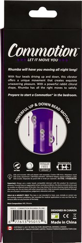 BMS Factory Commotion Rhumba Beaded Rabbit Vibrator Plum | thevibed.com