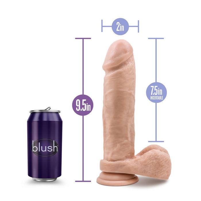 Blush Au Naturel 9.5" Dual Density Sensa Feel Suction Cup Dildo | thevibed.com