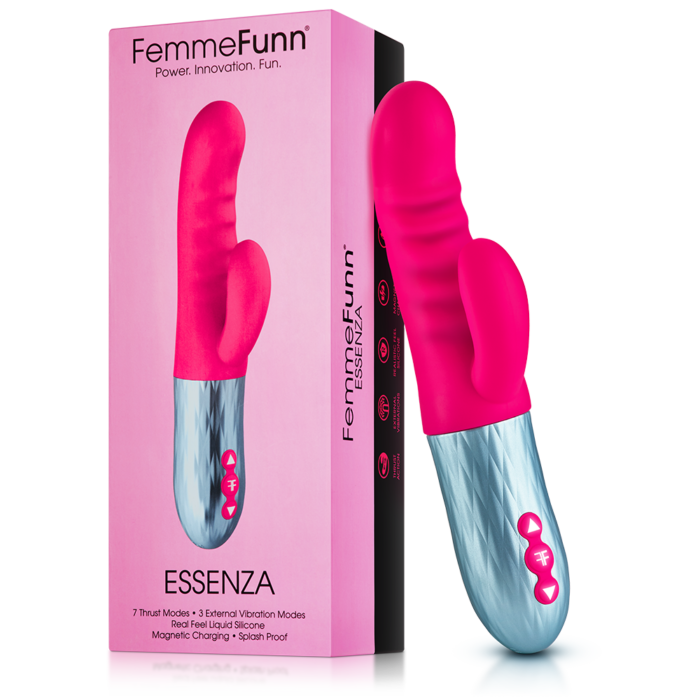 FemmeFunn Essenza Rechargeable Thrusting Rabbit Vibrator | thevibed.com