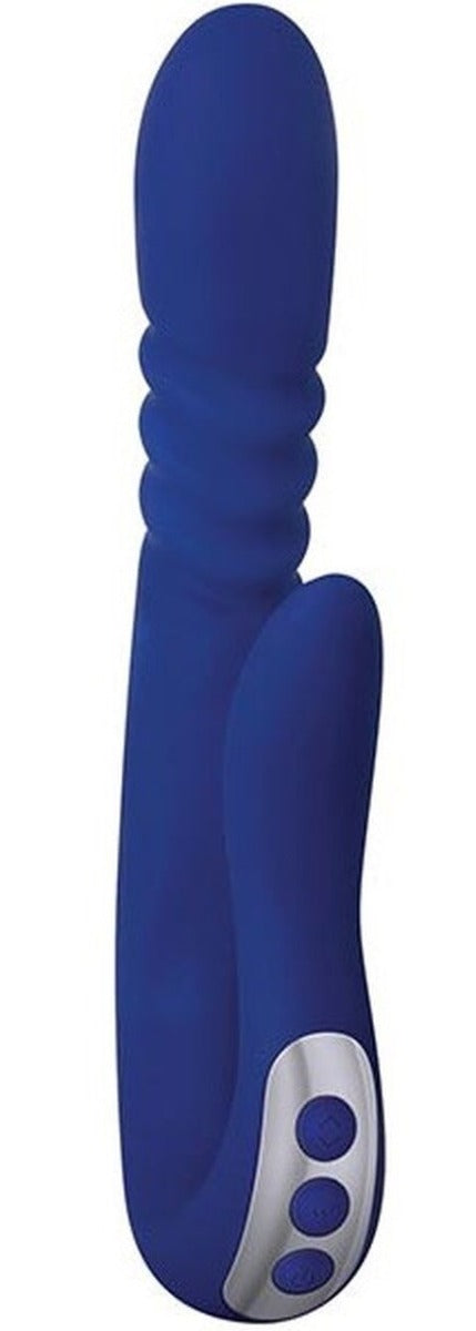 Adam & Eve Eve's Deluxe Thrusting Rechargeable Vibrator Blue | thevibed.com