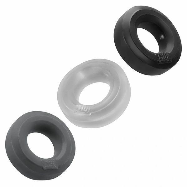 Hunkyjunk HUJ Stretchy Cock Ring 3 Pack | thevibed.com