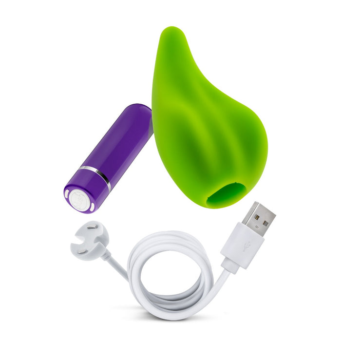 Blush Aria Sweet Leaf Rechargeable Bullet Vibrator Kit Lime Green | thevibed.com