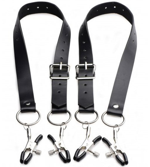 XR Brands Master Series Spread Labia Spreader Straps with Clamps | thevibed.com