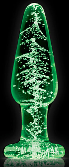 NS Novelties Firefly Glass Glow-In-The-Dark Tapered Butt Plug 3.5" Medium | thevibed.com