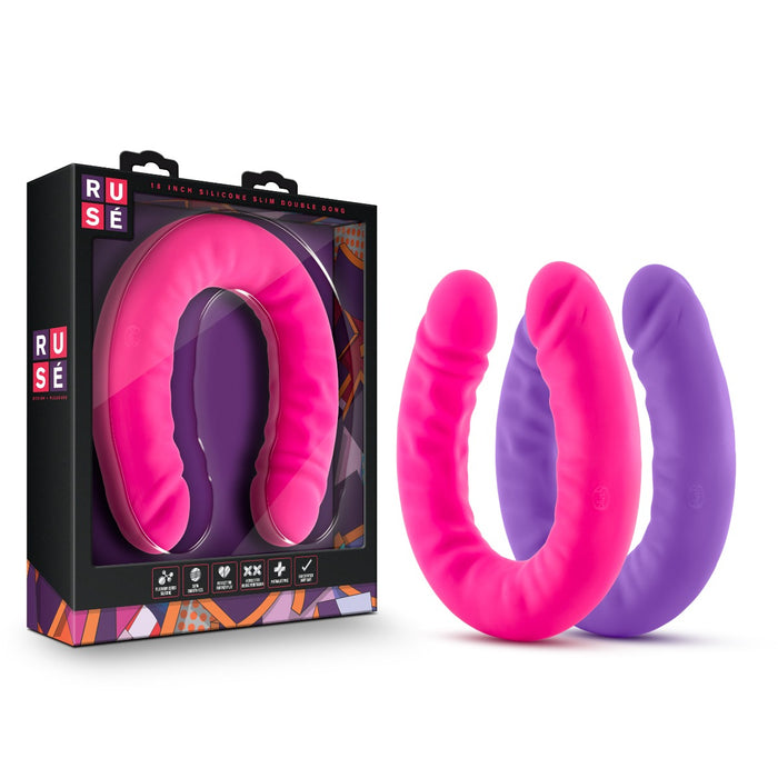 Blush Ruse 18" Silicone Slim Double Dong | thevibed.com