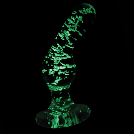NS Novelties Firefly Glass Glow-in-the-Dark Angled 4" Butt Plug | thevibed.com