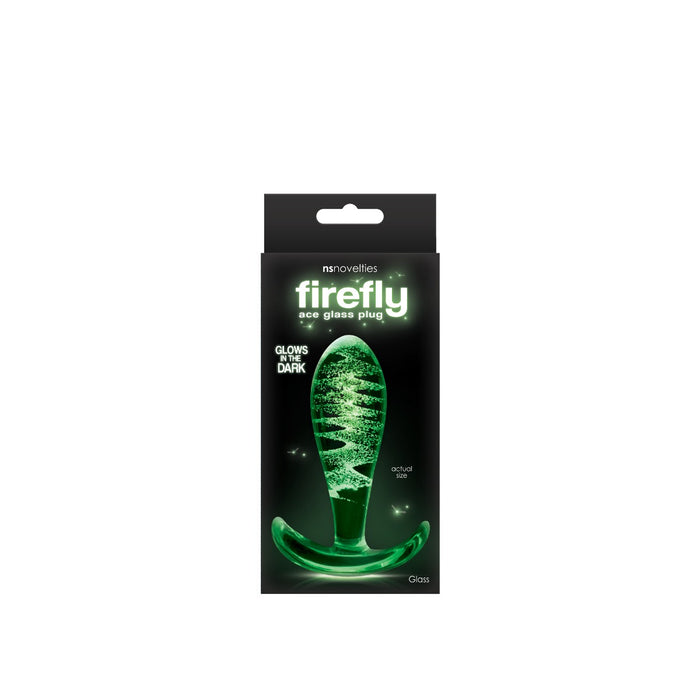 NS Novelties Firefly Glass Glow-in-the-Dark 3.5" Ace Butt Plug | thevibed.com