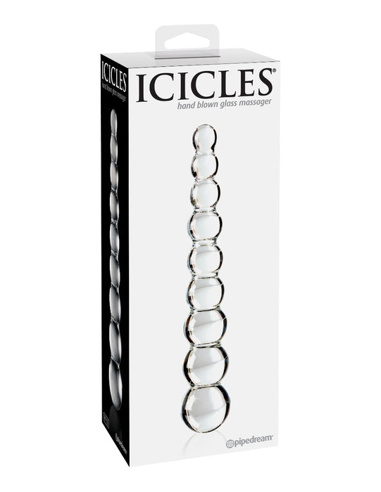 Pipedream Icicles No. 2 Clear Glass Anal Bead Wand | thevibed.com