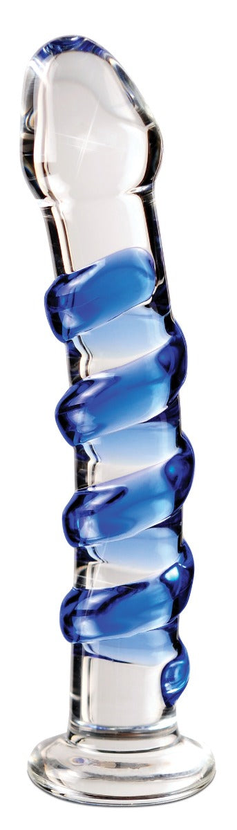 Pipedream Icicles No. 5 Blue Spiral Glass Dildo | thevibed.com