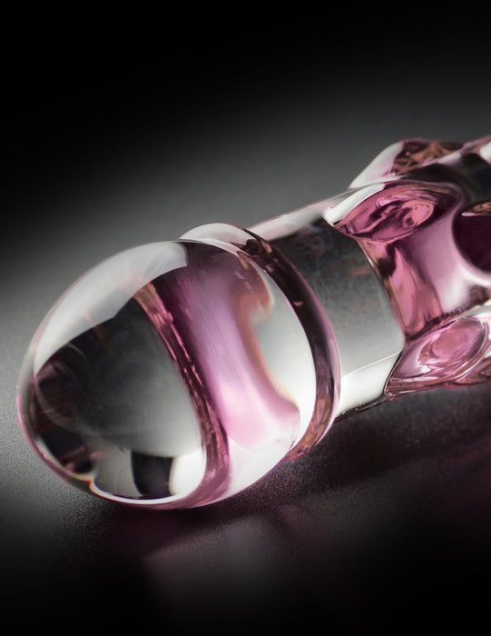 Pipedream Icicles No. 6 Pink Textured Glass Dildo | thevibed.com