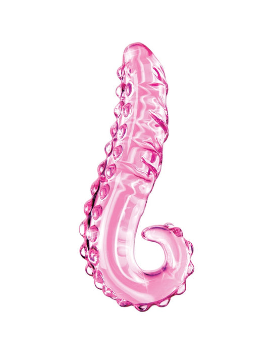 Pipedream Icicles No. 24 Pink Textured Glass Tentacle Dildo | thevibed.com