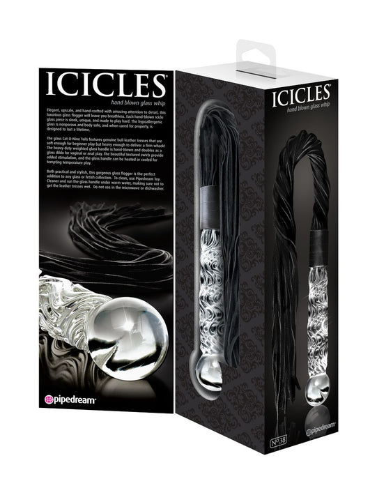 Pipedream Icicles No. 38 Glass-Handled Leather Flogger | thevibed.com