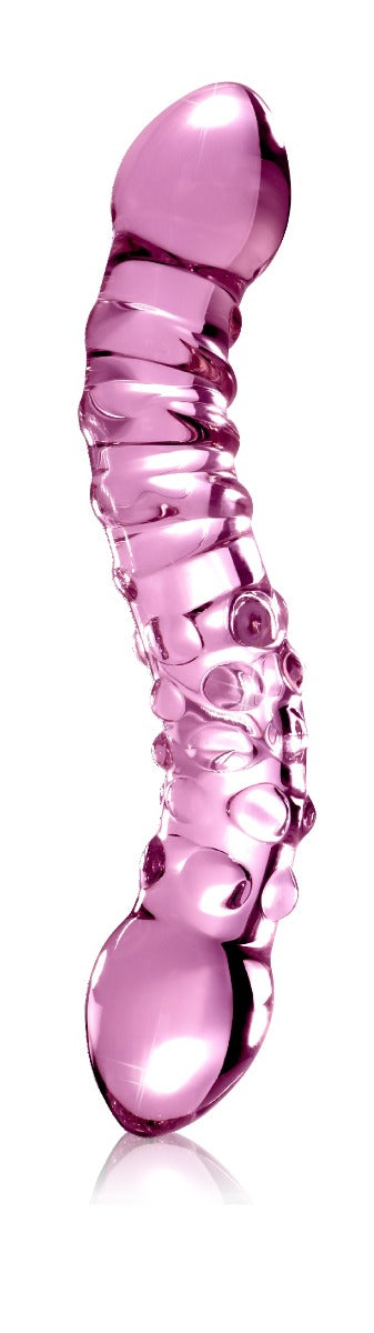Pipedream Icicles No. 55 Pink Glass Double Dildo | thevibed.com