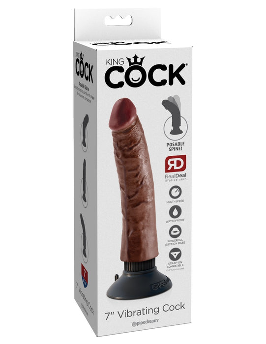 Pipedream King Cock 7 Inch Vibrating Cock with Suction Cup | thevibed.com