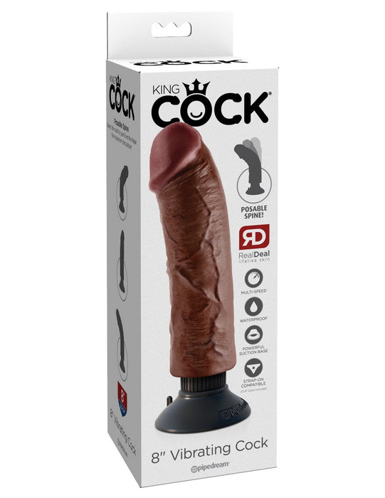 Pipedream King Cock 8 Inch Vibrating Cock with Suction Cup | thevibed.com