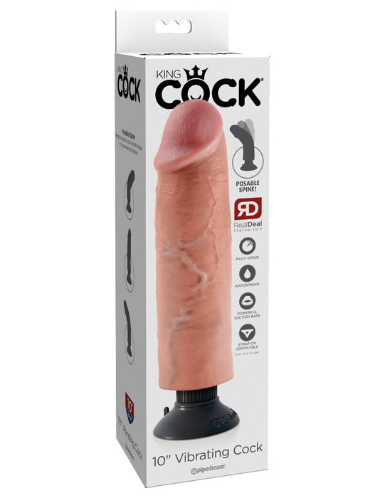 Pipedream King Cock 10 Inch Vibrating Cock with Suction Cup | thevibed.com