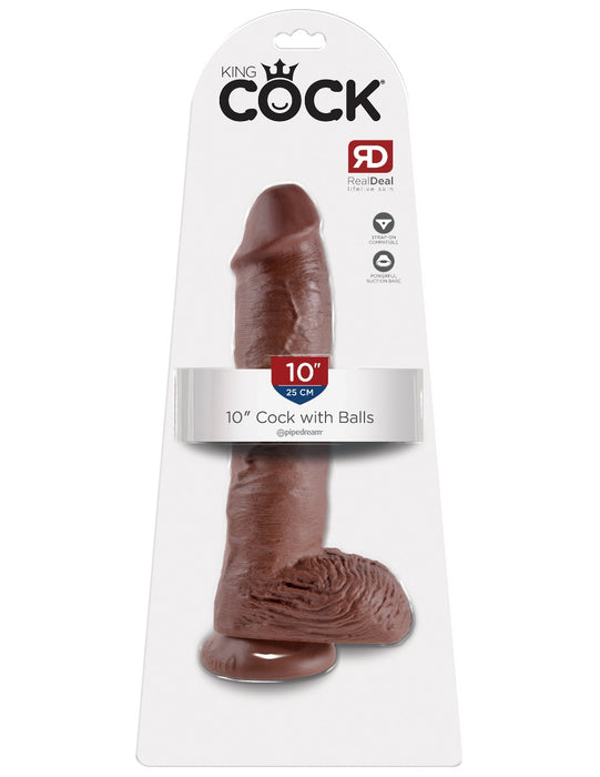 Pipedream King Cock 10 Inch Suction Cup Dildo with Balls | thevibed.com
