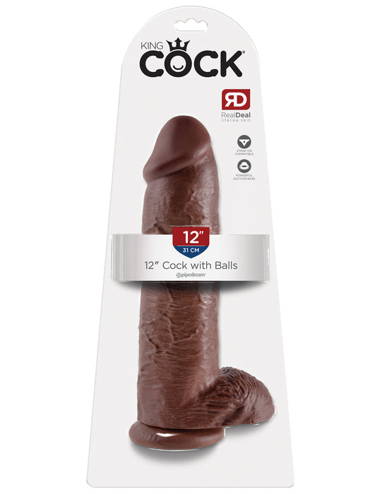 Pipedream King Cock 12 Inch Suction Cup Dildo with Balls | thevibed.com