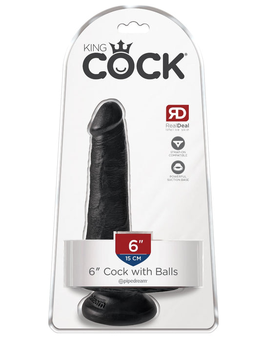 Pipedream King Cock 6 Inch Suction Cup Dildo with Balls | thevibed.com