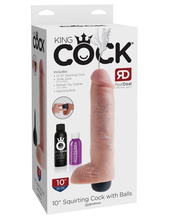 Pipedream King Cock 10 Inch Squirting Cum Play Dildo | thevibed.com