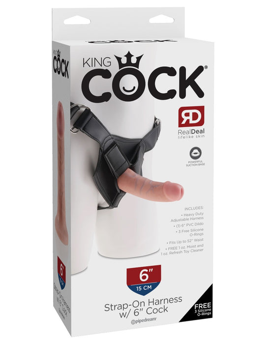 Pipedream King Cock Strap-On Harness with 6 Inch Dildo | thevibed.com