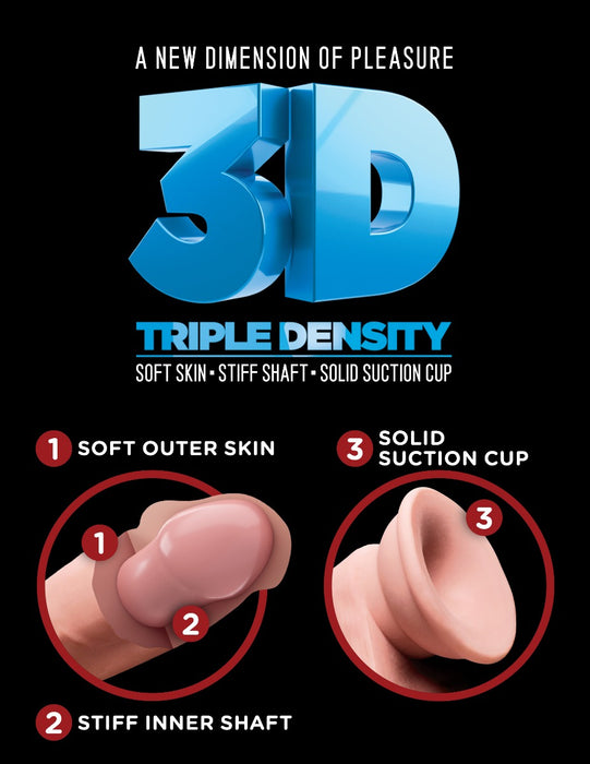 Pipedream King Cock Plus 8 Inch 3D Triple Density Fat Cock with Balls | thevibed.com